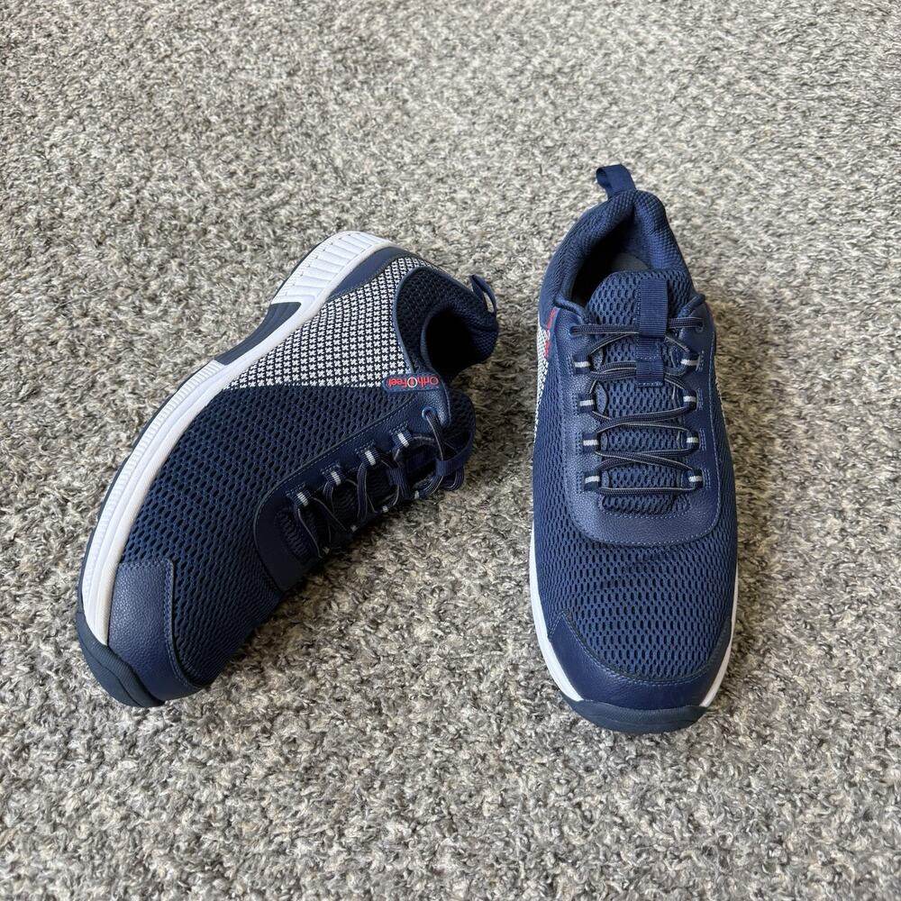 Orthofeet Edgewater Sneakers Men's Size 15 X Wide 4E Blue Gray Walking Shoes 616